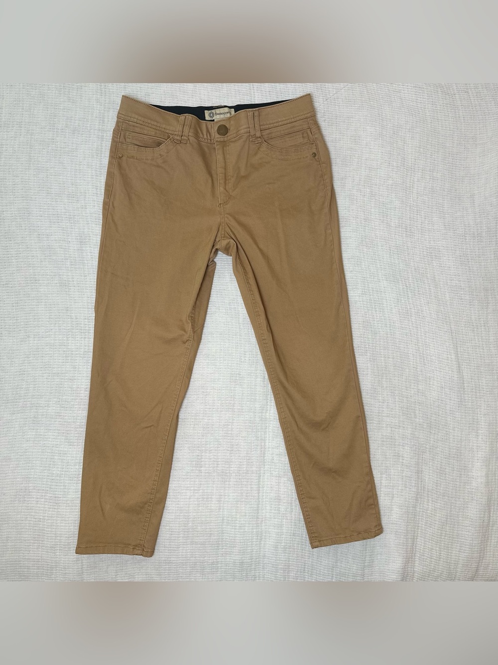 Democracy Women’s Khaki Stretch Pants Size 12 Ab Technology Straight Leg